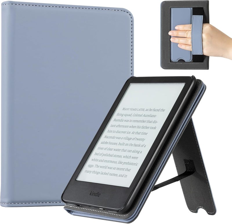CoBak Case for 6" E-Reader - PU Leather Smart Cover with Auto Sleep/Wake & Hand Strap, not Compatible with Kobo Clara,Purple Skin - Image 1